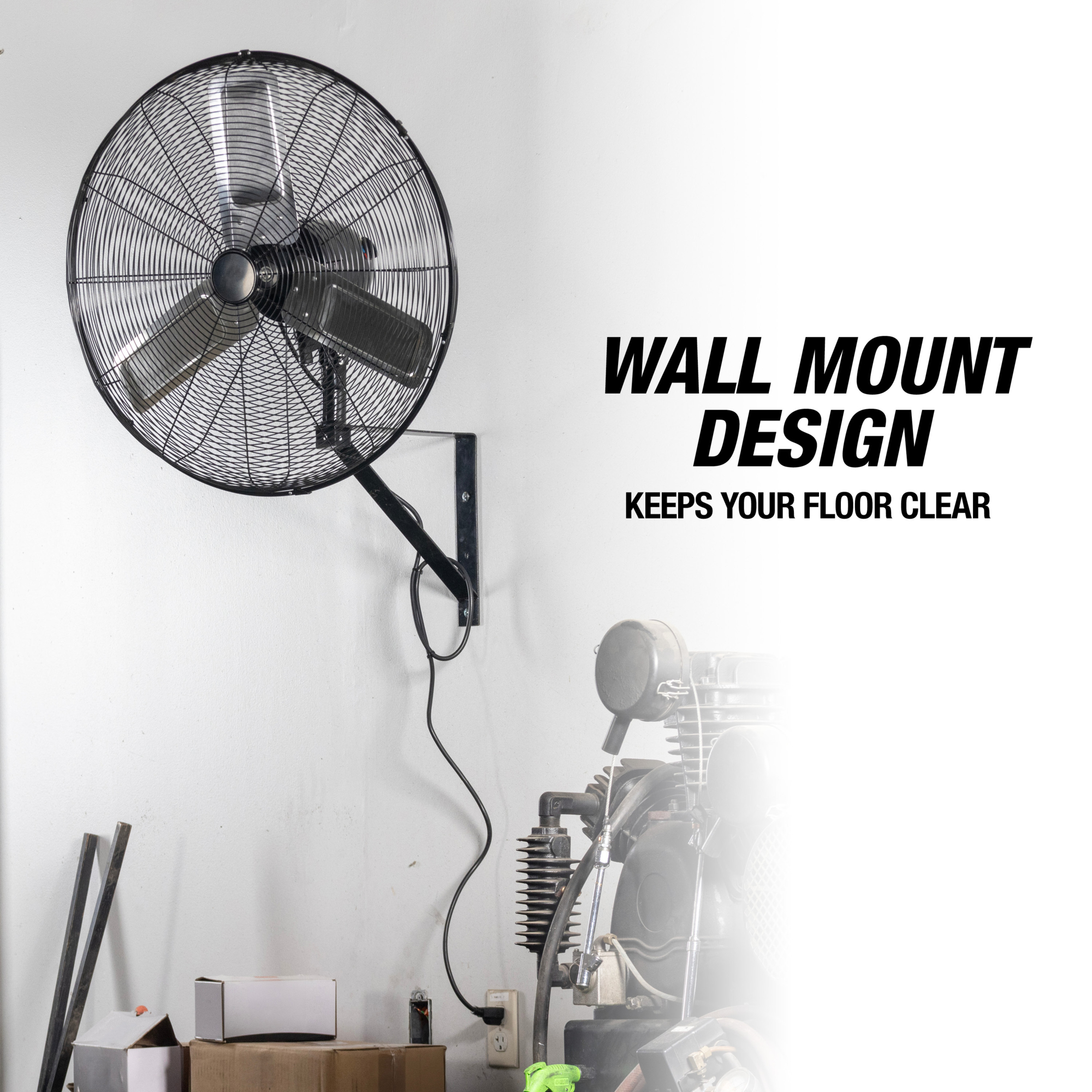 OEMTOOLS 24 Inch Osillating Wall Fan, Indoor, 34883
